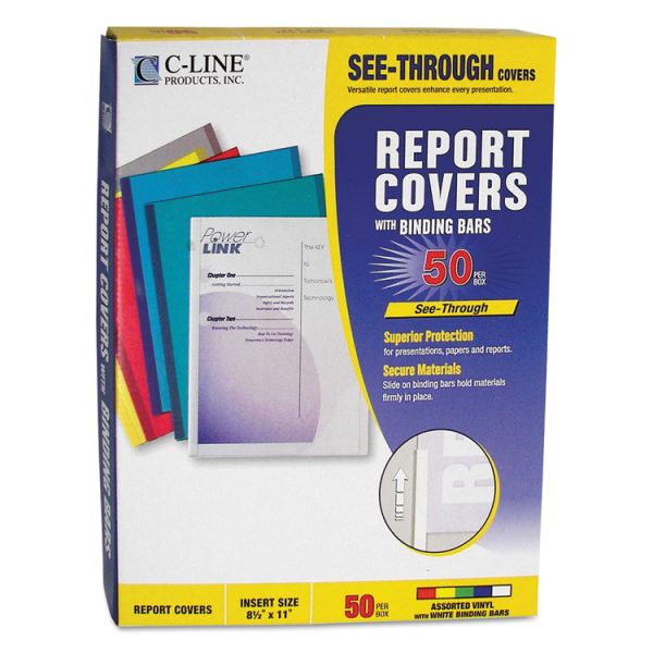 Vinyl Report Covers, 0.13" Capacity, 8.5 X 11, Clear/assorted, 50/box - Image 4