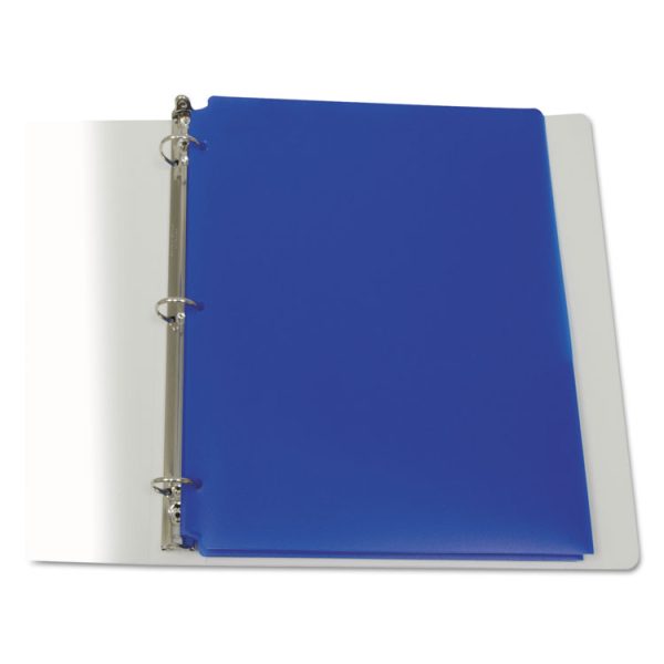 Two-Pocket Heavyweight Poly Portfolio Folder, 3-Hole Punch, 11 X 8.5, Blue, 25/box - Image 3