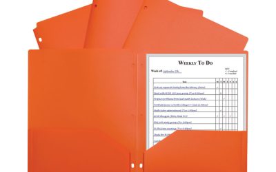 Two-Pocket Heavyweight Poly Portfolio Folder, 3-Hole Punch, 11 x 8.5, Orange, 25/Box