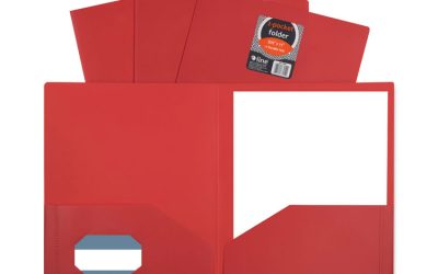 Two-Pocket Heavyweight Poly Portfolio Folder, 11 x 8.5, Red, 25/Box