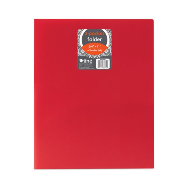 Two-Pocket Heavyweight Poly Portfolio Folder, 11 x 8.5, Red, 25/Box - Image 4
