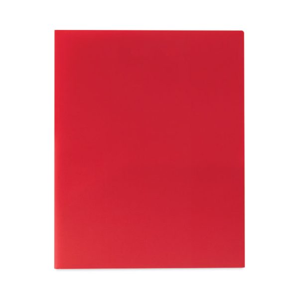 Two-Pocket Heavyweight Poly Portfolio Folder, 11 x 8.5, Red, 25/Box - Image 5