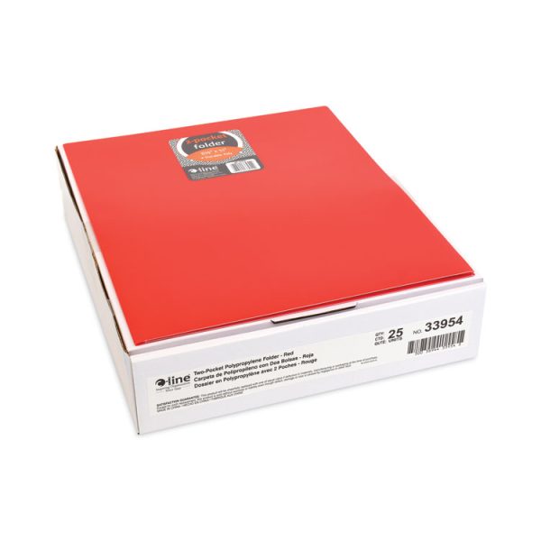 Two-Pocket Heavyweight Poly Portfolio Folder, 11 x 8.5, Red, 25/Box - Image 2