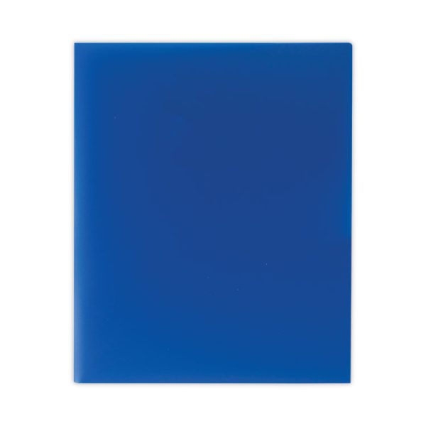 Two-Pocket Heavyweight Poly Portfolio Folder, 11 x 8.5, Blue, 25/Box - Image 3