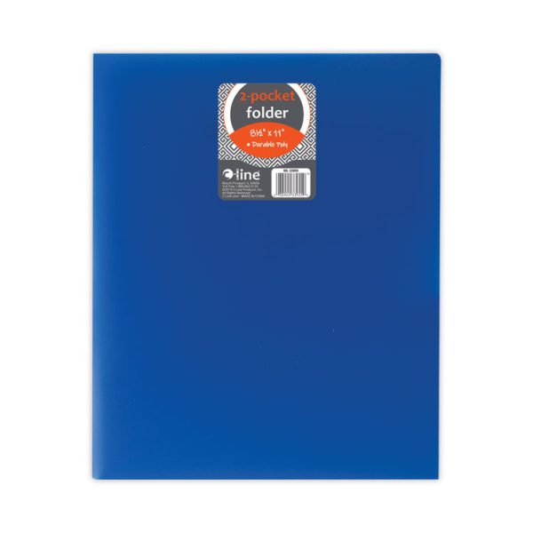 Two-Pocket Heavyweight Poly Portfolio Folder, 11 x 8.5, Blue, 25/Box - Image 4