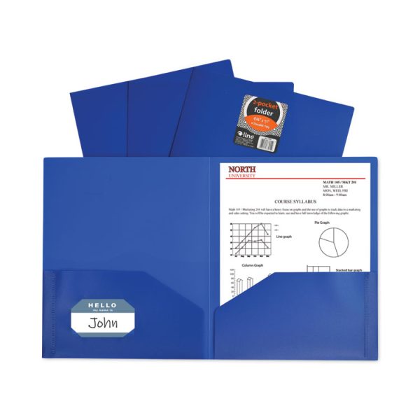 Two-Pocket Heavyweight Poly Portfolio Folder, 11 x 8.5, Blue, 25/Box - Image 5
