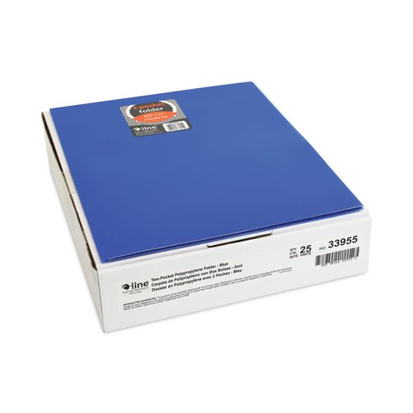 Two-Pocket Heavyweight Poly Portfolio Folder, 11 x 8.5, Blue, 25/Box - Image 2