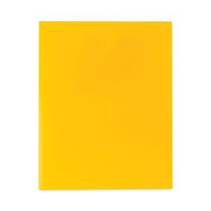 Two-Pocket Heavyweight Poly Portfolio Folder, 11 x 8.5, Yellow, 25/Box