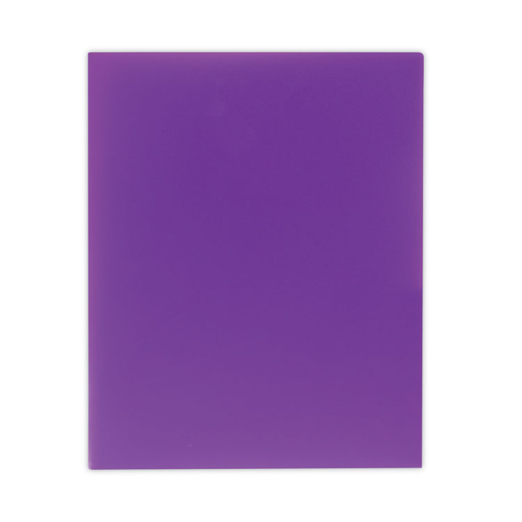 Two-Pocket Heavyweight Poly Portfolio Folder, 11 x 8.5, Purple, 25/Box - Image 3