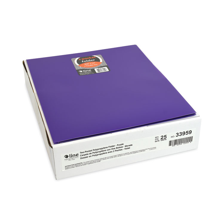 Two-Pocket Heavyweight Poly Portfolio Folder, 11 x 8.5, Purple, 25/Box - Image 5