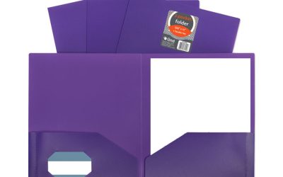 Two-Pocket Heavyweight Poly Portfolio Folder, 11 x 8.5, Purple, 25/Box