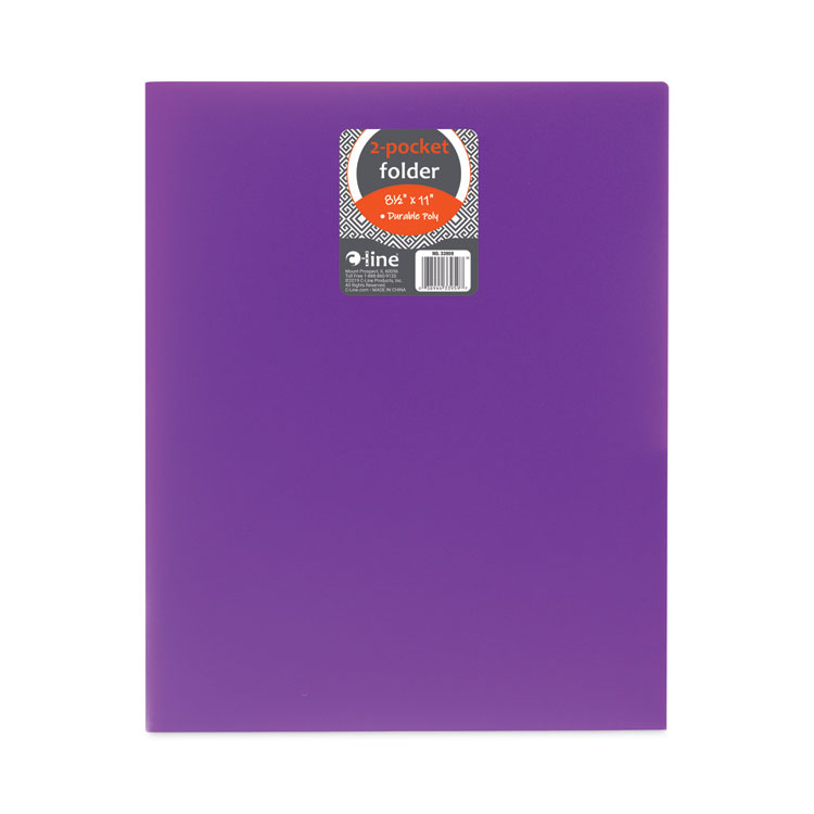 Two-Pocket Heavyweight Poly Portfolio Folder, 11 x 8.5, Purple, 25/Box - Image 2