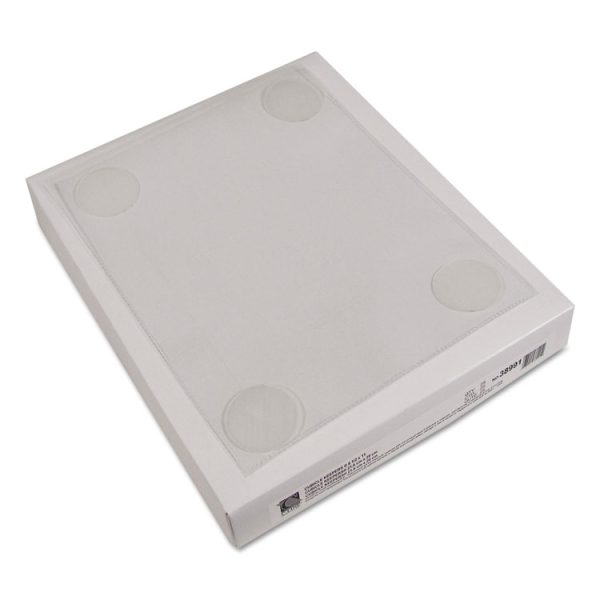 Cubicle Keepers Hook and Loop-Backed Display, 9.2 x 11.41, Velcro Mount, Clear, 25/Pack - Image 4