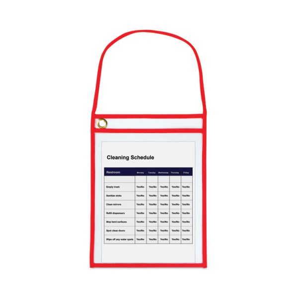 1-Pocket Shop Ticket Holder w/Setrap and Red Stitching, 75-Sheet, 9 x 12, 15/Box - Image 2