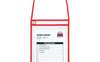 1-Pocket Shop Ticket Holder w/Setrap and Red Stitching, 75-Sheet, 9 x 12, 15/Box