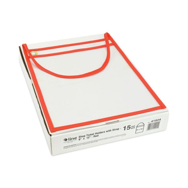 1-Pocket Shop Ticket Holder w/Setrap and Red Stitching, 75-Sheet, 9 x 12, 15/Box - Image 4