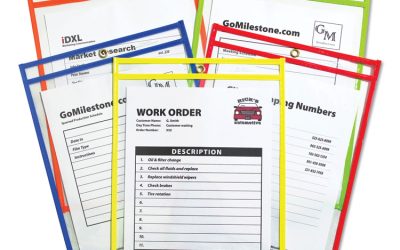 Stitched Shop Ticket Holders, Neon, Assorted 5 Colors, 75″, 9 X 12, 25/bx