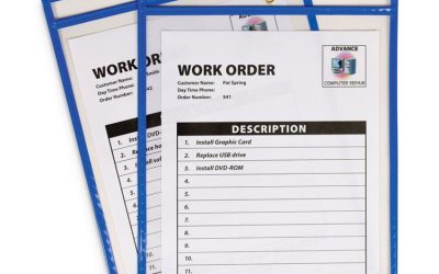 Stitched Shop Ticket Holders, Top Load, Super Heavy, Clear, 9″ X 12″ Inserts, 15/box