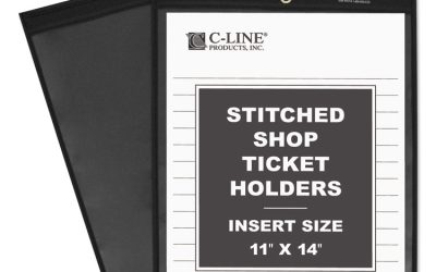 Shop Ticket Holders, Stitched, One Side Clear, 75 Sheets, 11 X 14, 25/bx