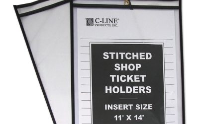 Shop Ticket Holders, Stitched, Both Sides Clear, 75 Sheets, 11 X 14, 25/box