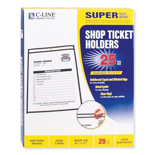 Shop Ticket Holders, Stitched, Both Sides Clear, 50 Sheets, 8.5 x 11, 25/Box - Image 3