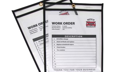 Shop Ticket Holders, Stitched, Both Sides Clear, 75 Sheets, 9 X 12, 25/box