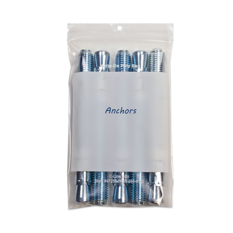 Write-On Poly Bags, 2 Mil, 5" X 8", Clear, 1,000/carton - Image 2