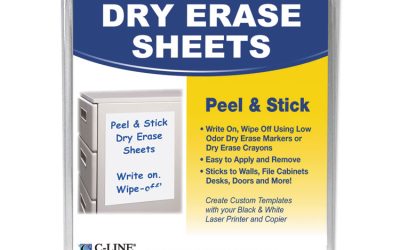Self-Stick Dry Erase Sheets, 8.5 x 11, White Surface, 25/Box
