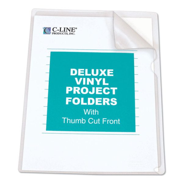 Deluxe Vinyl Project Folders, Letter Size, Clear, 50/box - Image 2