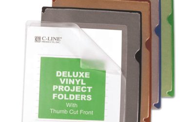 Deluxe Vinyl Project Folders, Letter Size, Assorted Colors, 35/box
