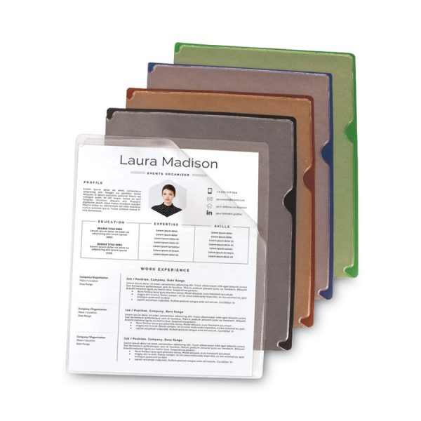 Deluxe Vinyl Project Folders, Letter Size, Assorted Colors, 35/box - Image 2