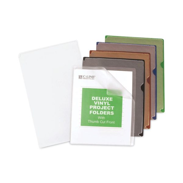 Deluxe Vinyl Project Folders, Letter Size, Assorted Colors, 35/box - Image 3