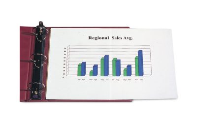 Panoramic Fold-Out Poly Sheet Protectors, Center Loading, Clear, 17 x 11, 25/Box