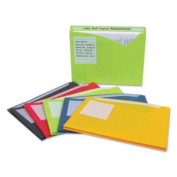Write-On Poly File Jackets, Straight Tab, Letter Size, Assorted Colors, 25/box - Image 4