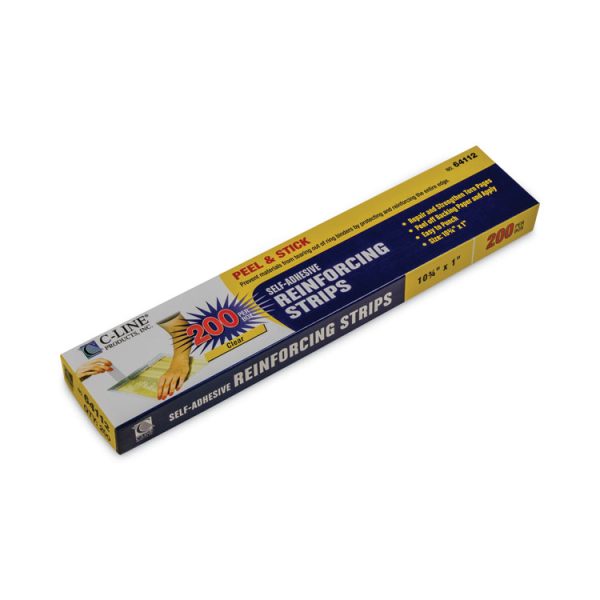 Self-Adhesive Reinforcing Strips, 1 x 10.75, Clear, 200/Box - Image 3