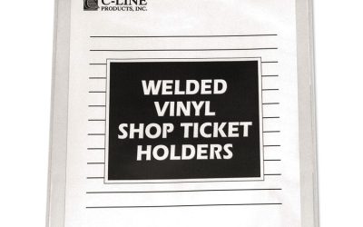 Clear Vinyl Shop Ticket Holders, Both Sides Clear, 15 Sheets, 8.5 x 11, 50/Box