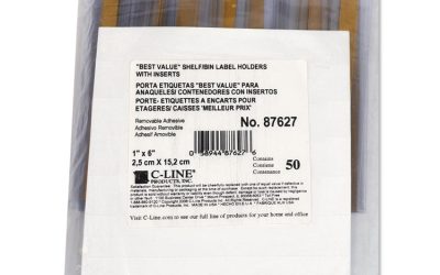 Self-Adhesive Label Holders, Top Load, 1 X 6, Clear, 50/pack