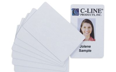 PVC ID Badge Card, 3.38 x 2.13, White, 100/Pack