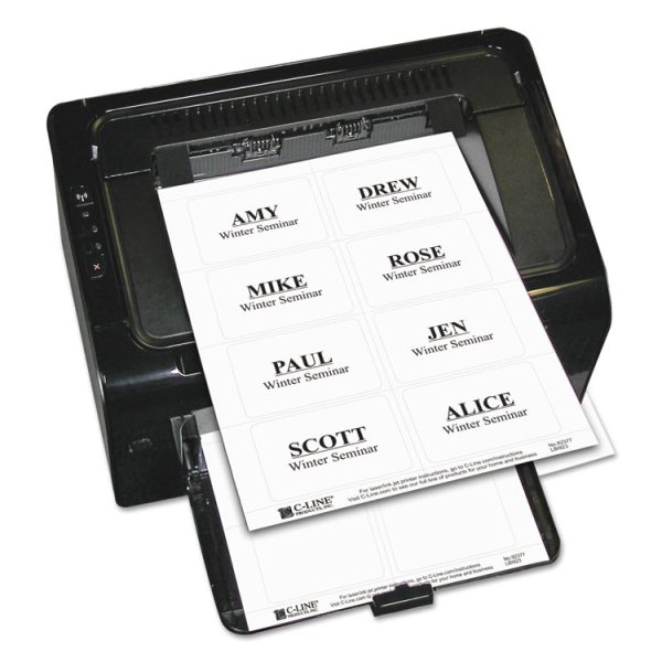 Laser Printer Name Badges, 3 3/8 X 2 1/3, White, 200/box - Image 3