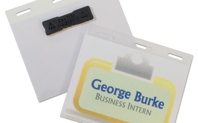 Self-Laminating Magnetic Style Name Badge Holder Kit, 3″ X 4″, Clear, 20/box