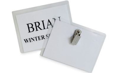 Name Badge Kits, Top Load, 3 1/2 X 2 1/4, Clear, 50/box