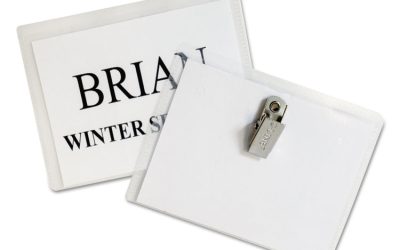 Name Badge Kits, Top Load, 4 X 3, Clear, 50/box