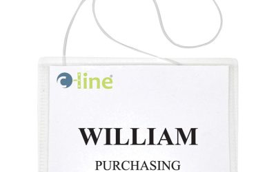 Name Badge Kits, Top Load, 4 X 3, Clear, Elastic Cord, 50/box