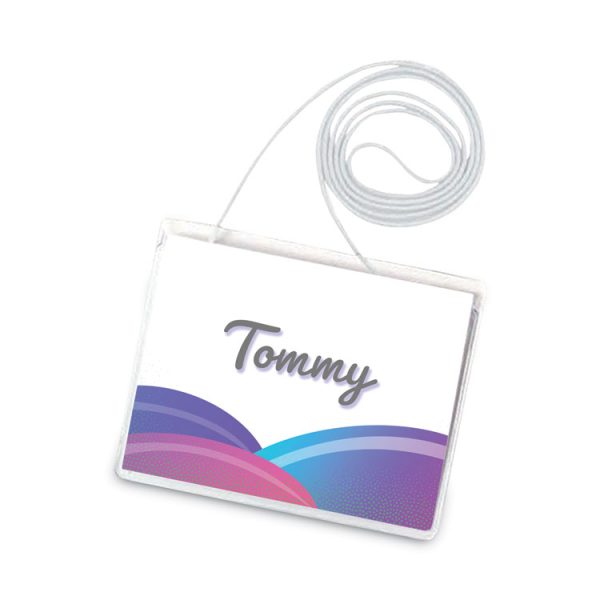 Name Badge Kits, Top Load, 4 X 3, Clear, Elastic Cord, 50/box - Image 2