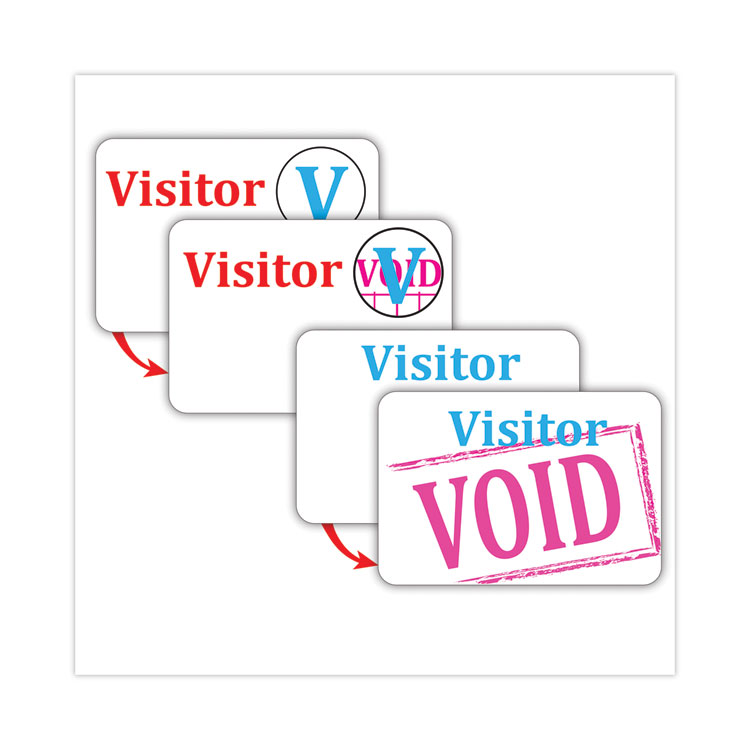 Time's Up! Self-Expiring Visitor Badges, One-Day Badge, 3 X 2, White, 100/box - Image 2