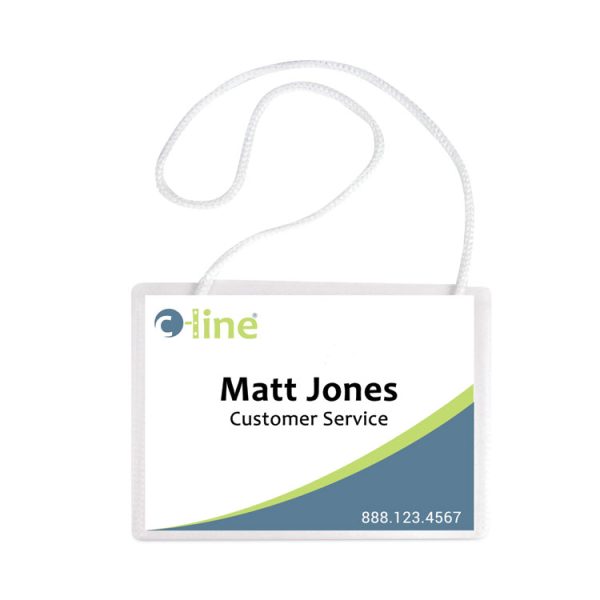 Specialty Name Badge Holder Kits, 4 X 3, Horizontal Orientation, White, 50/box - Image 2