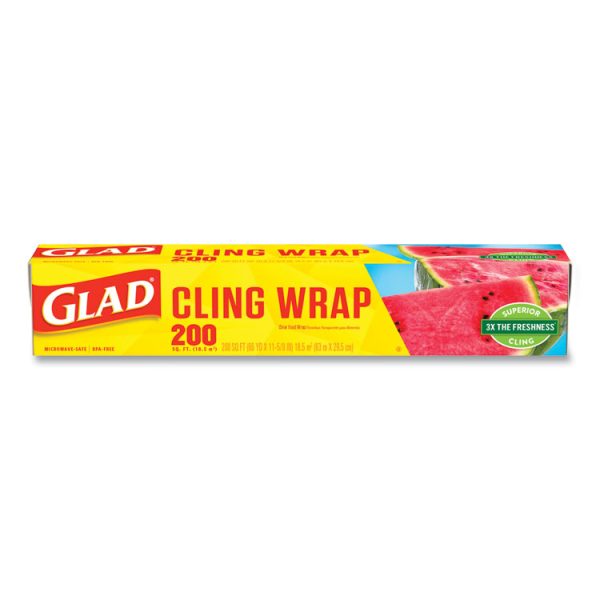 Clingwrap Plastic Wrap, 200 Square Foot Roll, Clear, 12 Rolls/carton - Image 3
