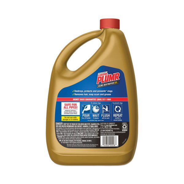 Clog Destroyer + PipeGuard, Gel, 80 oz, 6/Carton - Image 3