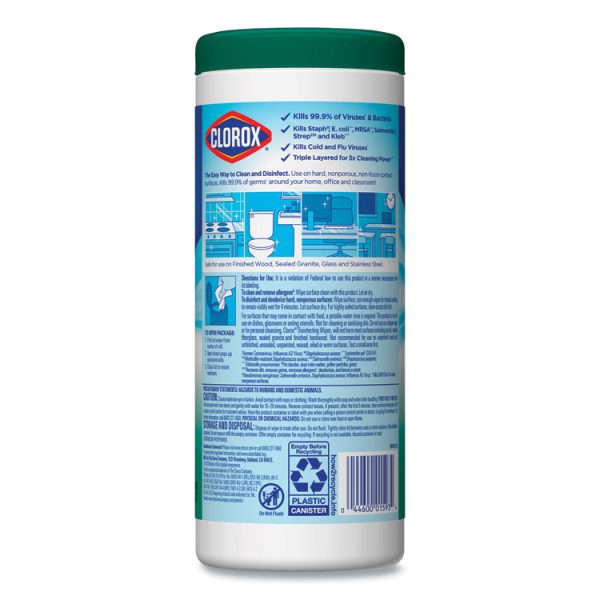 Disinfecting Wipes, 1-Ply, 7 x 8, Fresh Scent, White, 35/Canister, 12 Canisters/Carton - Image 3