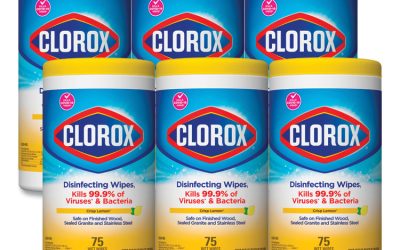Disinfecting Wipes, 1-Ply, 7 x 7.75, Crisp Lemon, White, 75/Canister, 6 Canisters/Carton